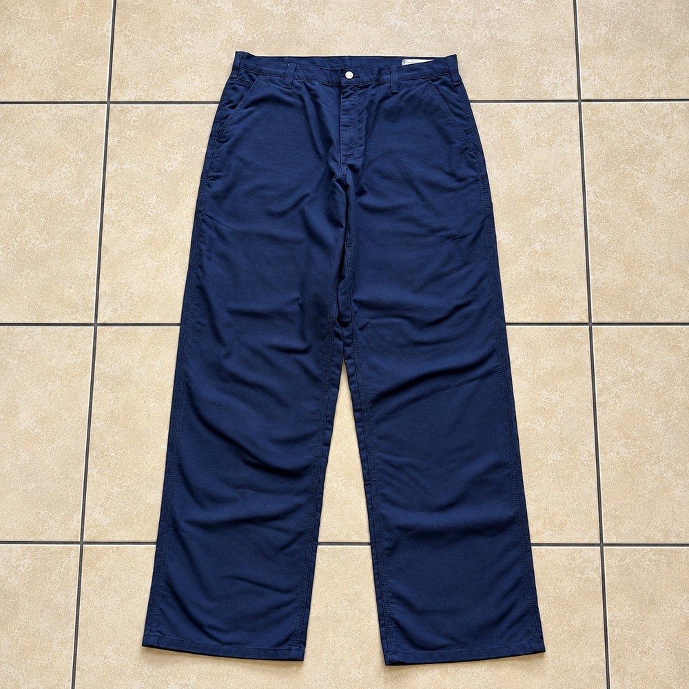 Carhartt Pants Mens 36x36 Blue Canvas Relaxed Fit Carpenter Workwear Casual
